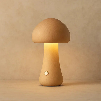 Lampe de Chevet Champignon - Éclat Bohème | Mushara - Bois / Grand |   Delvanie