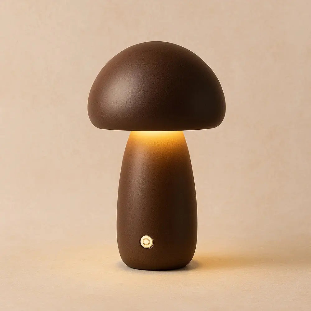 Lampe de Chevet Champignon - Éclat Bohème | Mushara - Noyer / Standard |   Delvanie