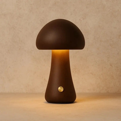 Lampe de Chevet Champignon - Éclat Bohème | Mushara - Noyer / Grand |   Delvanie