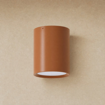 Plafonnier spot cylindrique Terracotta, métal laqué | Delvanie