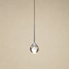 Suspension en verre fumé Cendrys, finition chrome poli, boule de 10 cm à cœur de lune givré | Delvanie